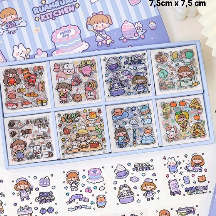 

(Z-R8R-♥☞) 10 Lembar Sticker (TANPA BOX) Aesthetic Lucu untuk Tumbler/Scrapbook/cangkir DIY Lucu terviral