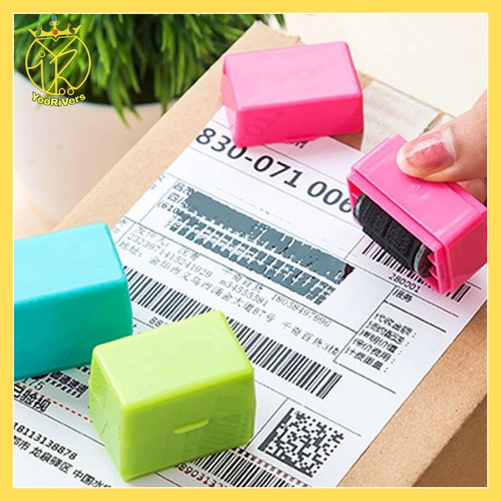 

Stamp roller cutter pelindung identitas penghapus alamat resi roller stempel pelindung identitas data