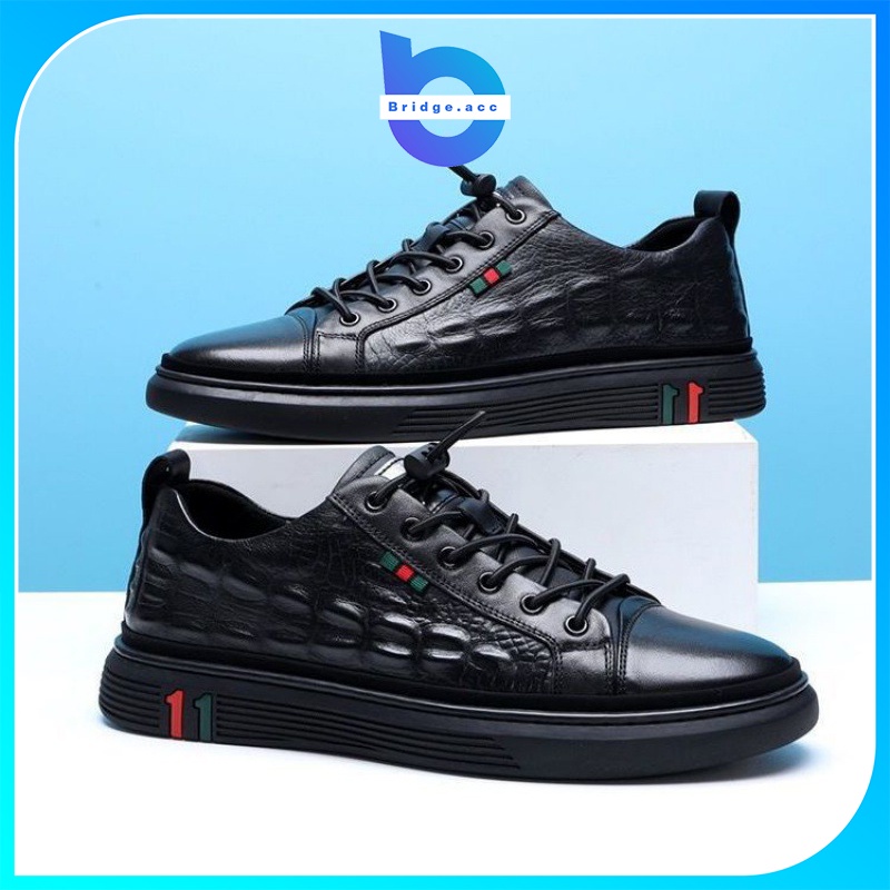 Sepatu Pria & Wanita Sneakers Casual Crocodile Outdoors Men Sepatu Casual Kulit Semi Kulit G-119