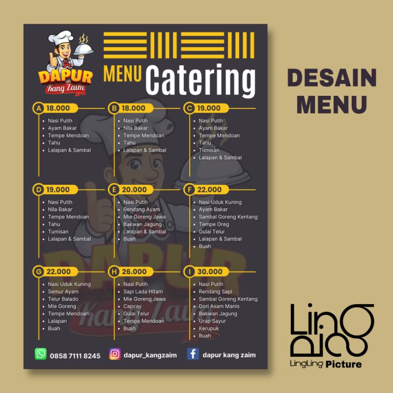 Desain Menu Makanan/Minuman Cafe, Restoran, Rumah Makan, KEREN & MURAH
