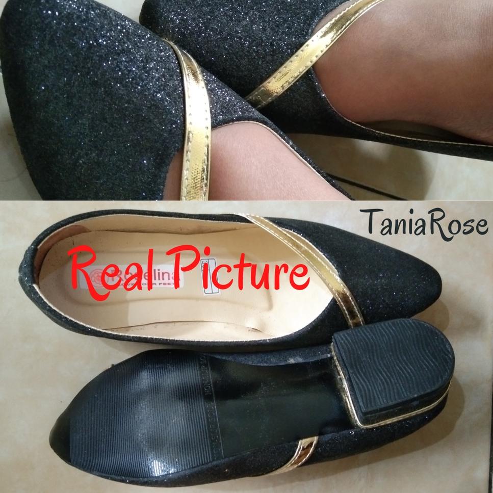 H03W Sepatu Kerja Wanita Kann Perempuan  Hak Tahu Hitam   Cewek Keren Ibu Guru MT41 0OC