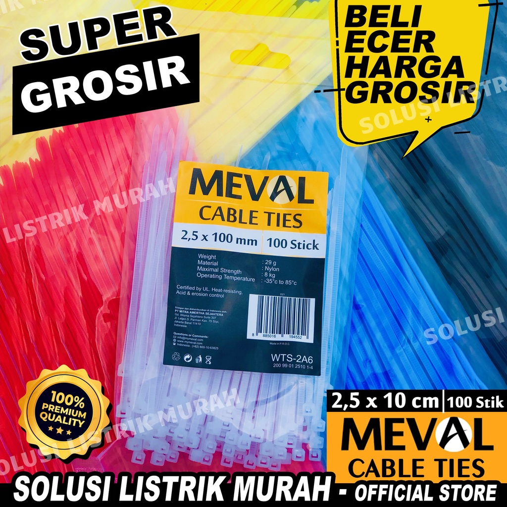 

MEVAL Kabel ties Cable tie 2.5x100MM /10CM 2.5 Kabel tis