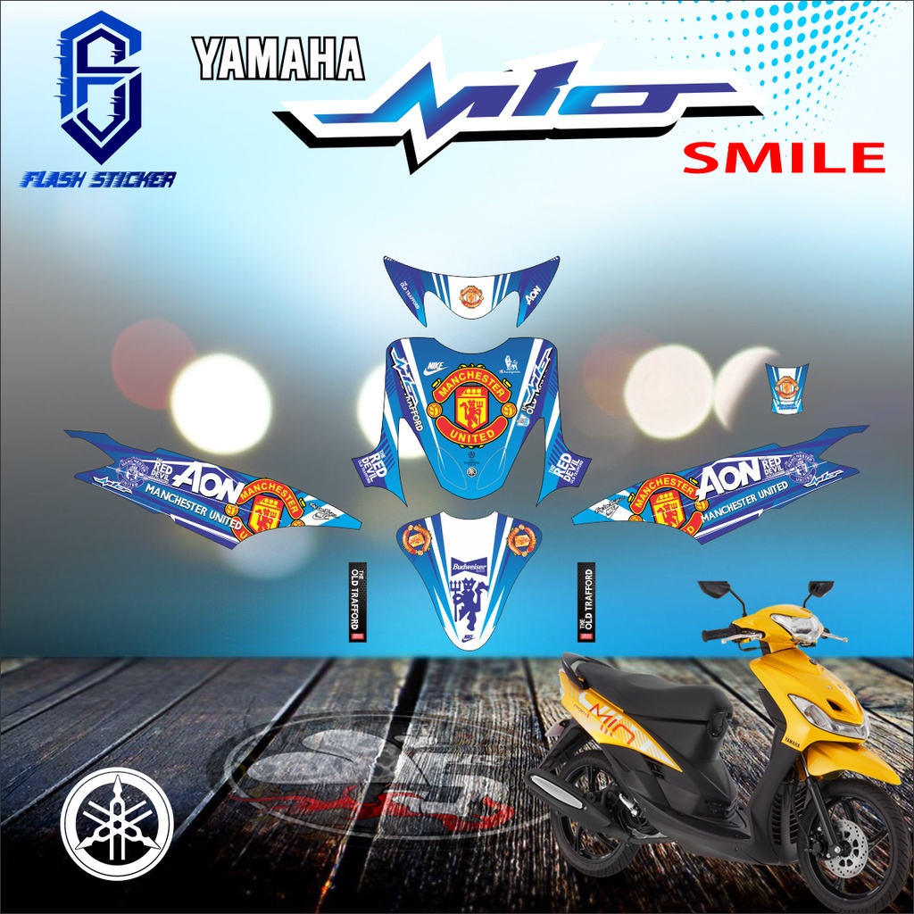DECAL STICKER FULL BODY YAMAHA MIO SMILE MIO SPORTY MANCHESTER UNITED BIRU