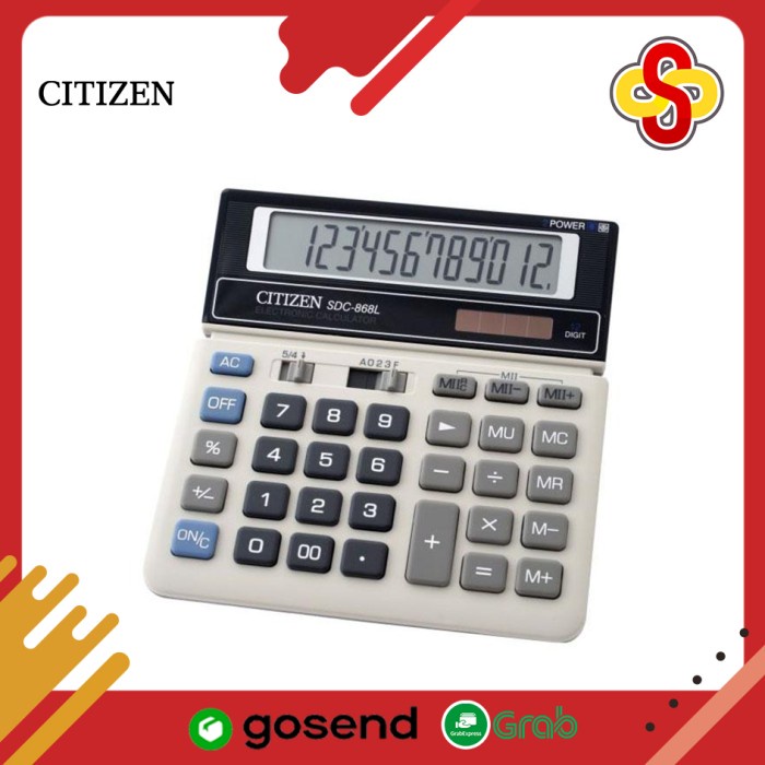 

KALKULATOR / CALCULATOR CITIZEN SDC-868L 12 DIGITS #ORIGINAL