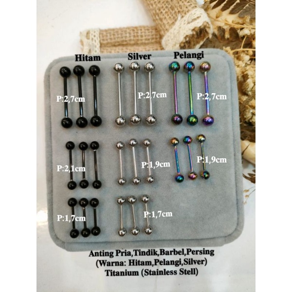 piercing/ barbel tindik hidung telinga mulut steinles steel