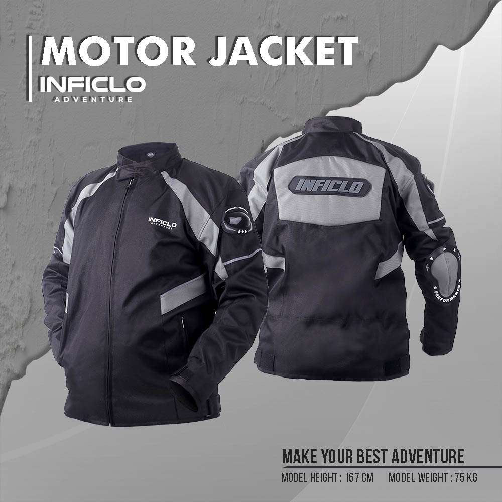 Jaket Motor Pria Inficlo | Jaket Motor Harian Anti Angin &amp; Anti Air Touring | Street Jacket