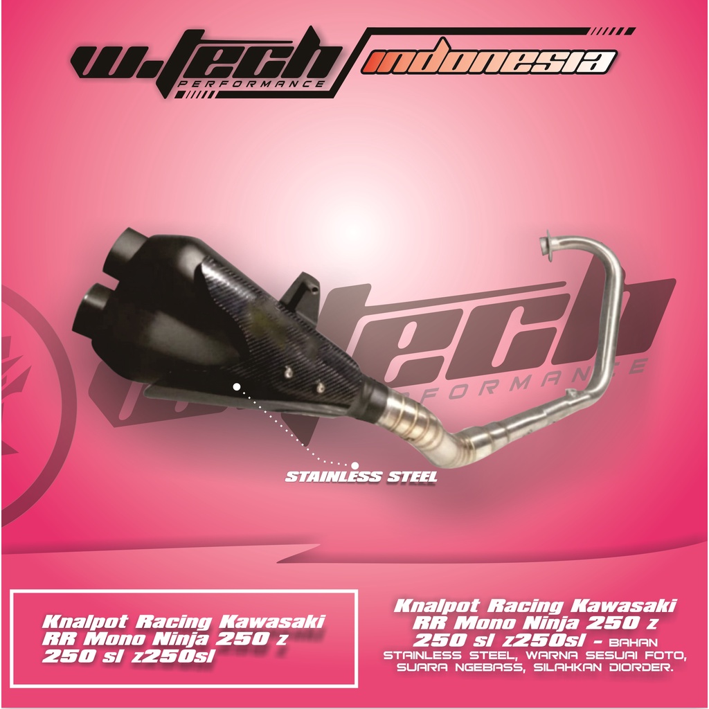 knalpot racing Kawasaki rr mono ninja 250 z 250 sl z250sl WTECH