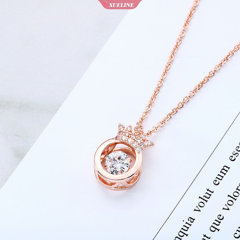 Indah fashion Pintar Mahkota Ratu Kalung Wanita Elegan Wanita Zirkonia Liontin Perhiasan titanium Aksesoris Souvenir [ZXL]