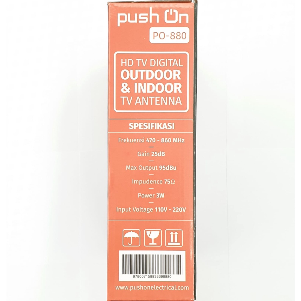 Push On PO-880 Antenna TV Digital Indoor Outdoor / Antena Anten Outdoor Indoor