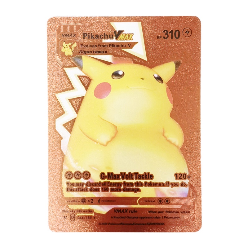 10 Pcs 54 Pcs Logam Kartu Pikachu Emas Inggris Warna-Warni Charizard Pikachu Vmax GX EX Battle Trainer Cards Koleksi Game Booster Mainan Anak