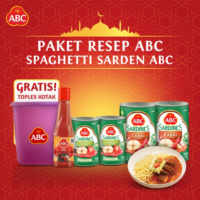 

Abc Paket Resep Spaghetti Sarden Cabai Saus Tomat, Saus Sambal Tx00E6