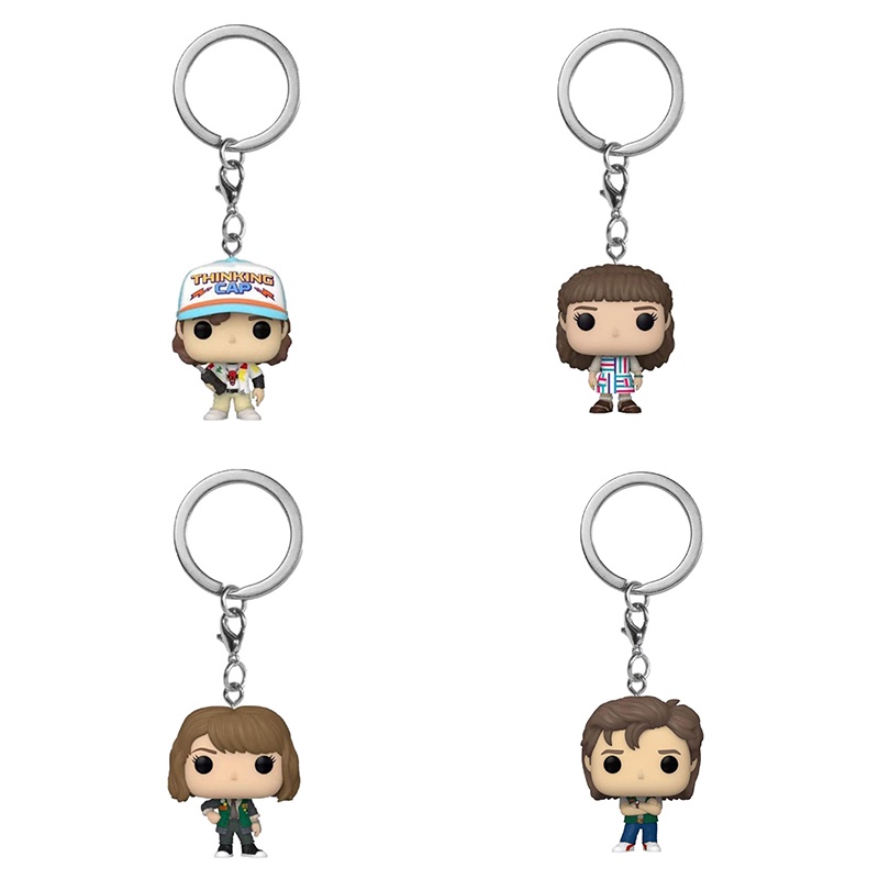 Stranger Things Gantungan Kunci Action Figure Toys Sebelas Dengan Eggos Demogorgon Model Vinyl Boneka Keyring Hadiah Ulang Tahun Anak