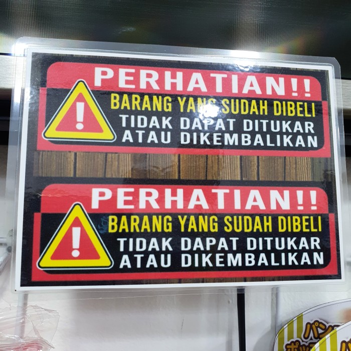 

NEW Stiker Sticker Barang Yang Sudah Di Beli Tidak Dapat Dikembalikan