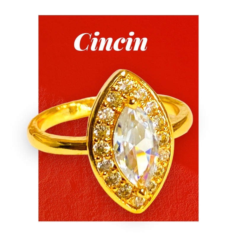 cincin permata //cuncin lapis emas //permata zircinia //cincin