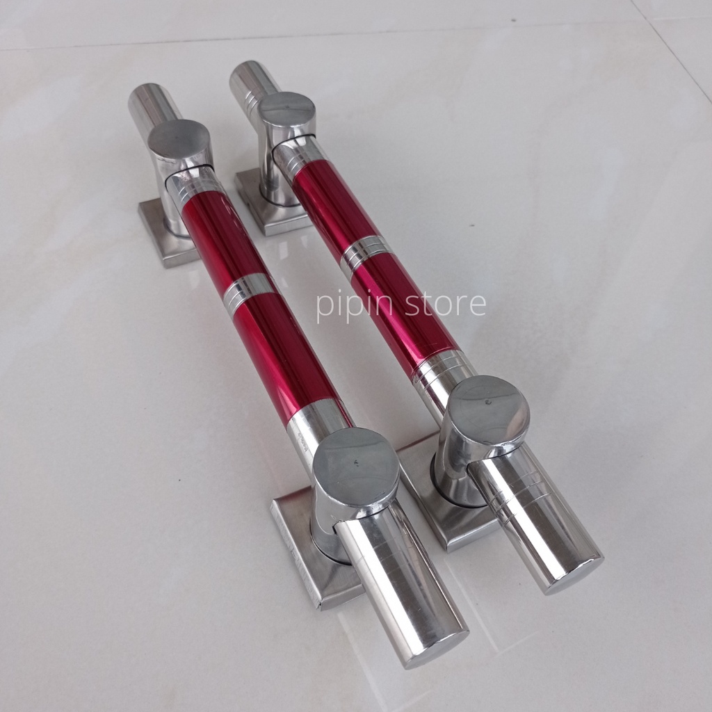 4 Handle Gagang Pintu Rumah 1 Set Kunci Panjang 45cm 33cm Murah Minimalis Tarikan Pintu Rumah Kayu Stainless Steel Hendel Handel Pintu Rumah Mewah