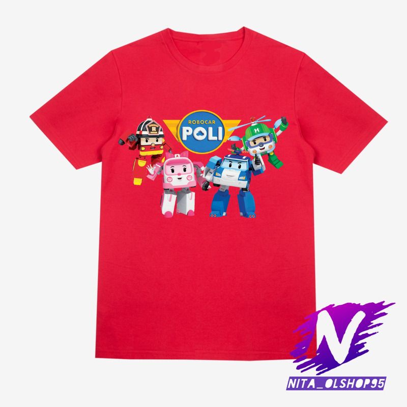 ROBOCAR POLI kaos anak mobil robocar polisi poli