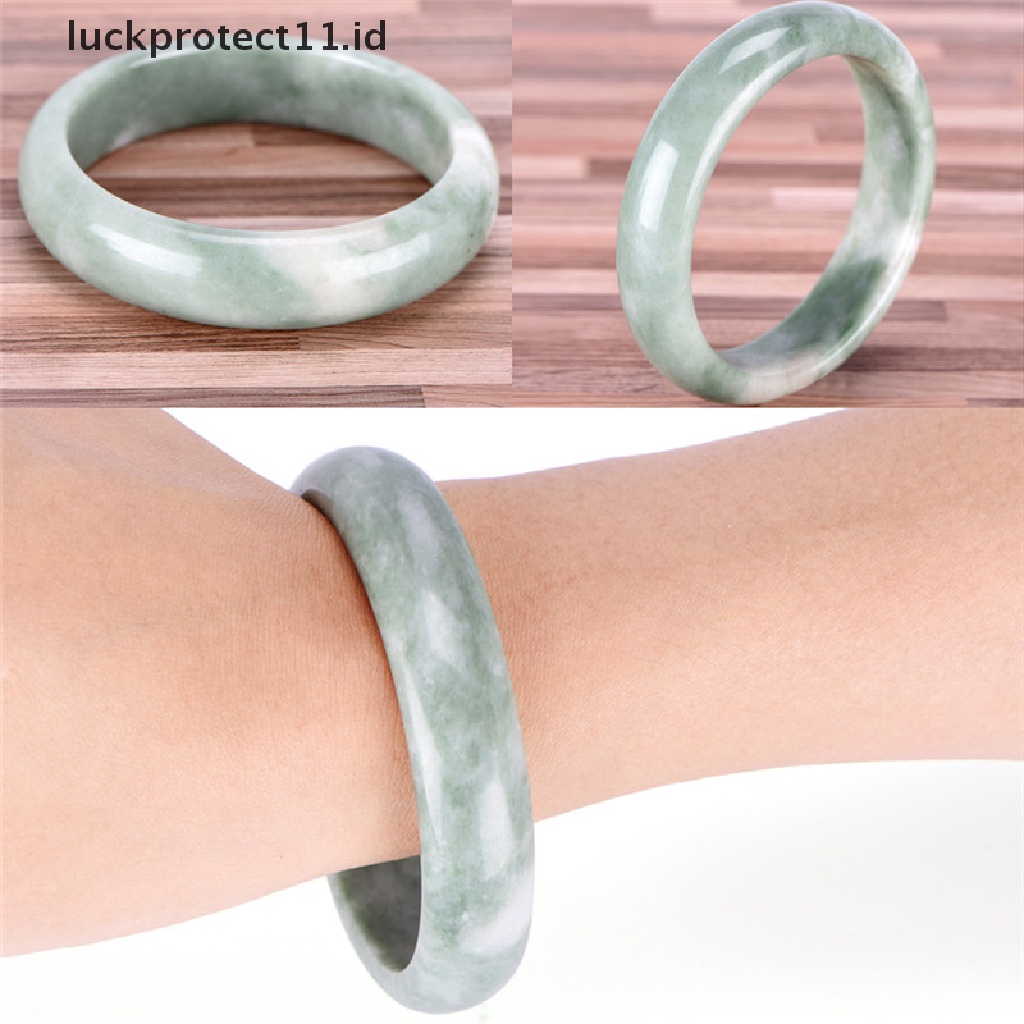 /Fashion Hot// Fashion// Gelang Bangle Permata Giok Hijau Alami Elegan Perhiasan Handmade Fashion.