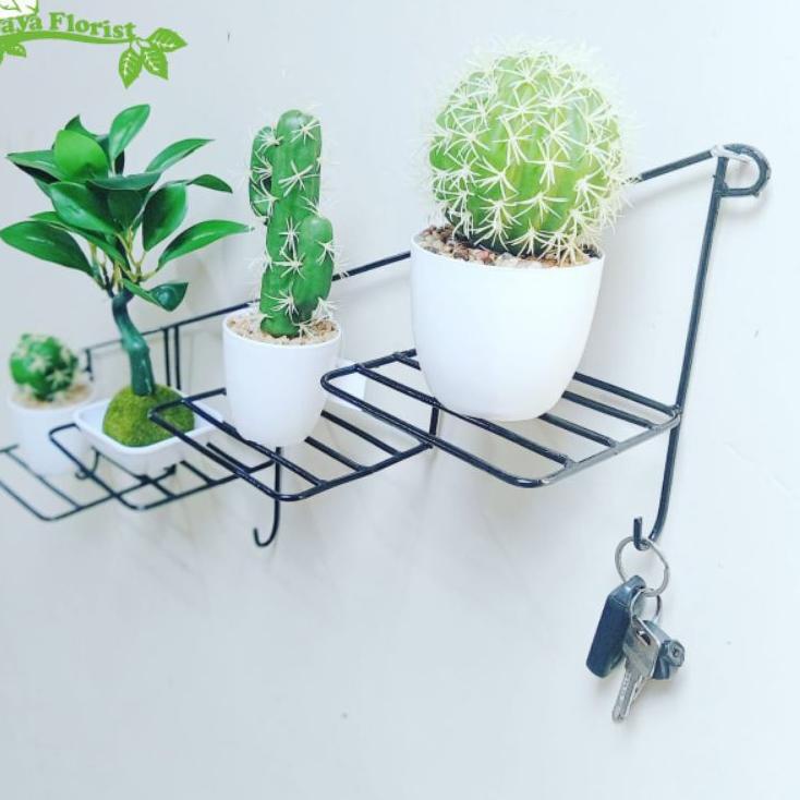 Borong Diskon Rak Tempel Dinding Rak Bunga Besi Tempel Dinding Rak Pot Bunga Dinding Dekorasi Rak Po