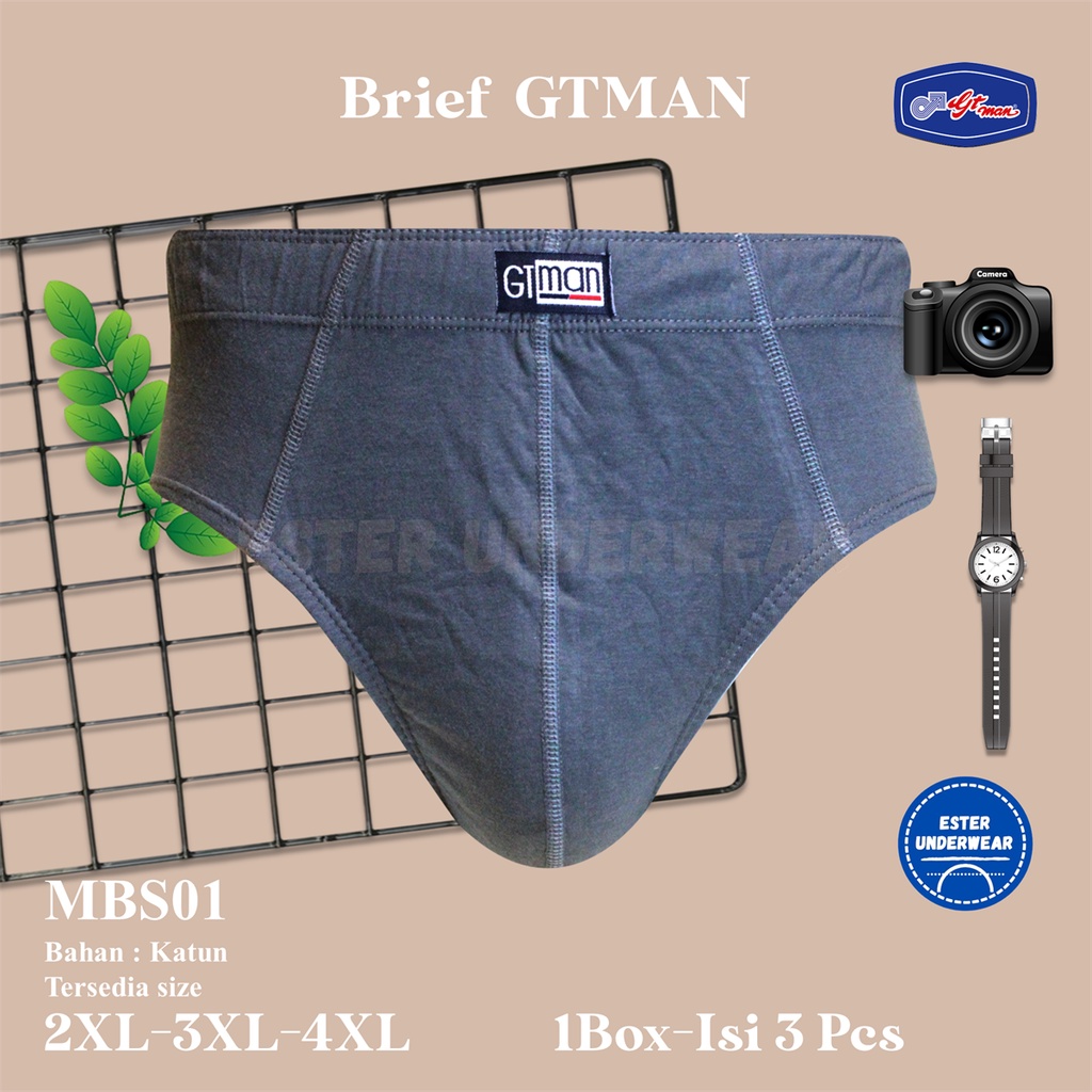 Celana Dalam Pria Gtman  BIG SIZE MBS 01 ISI 3 PCS