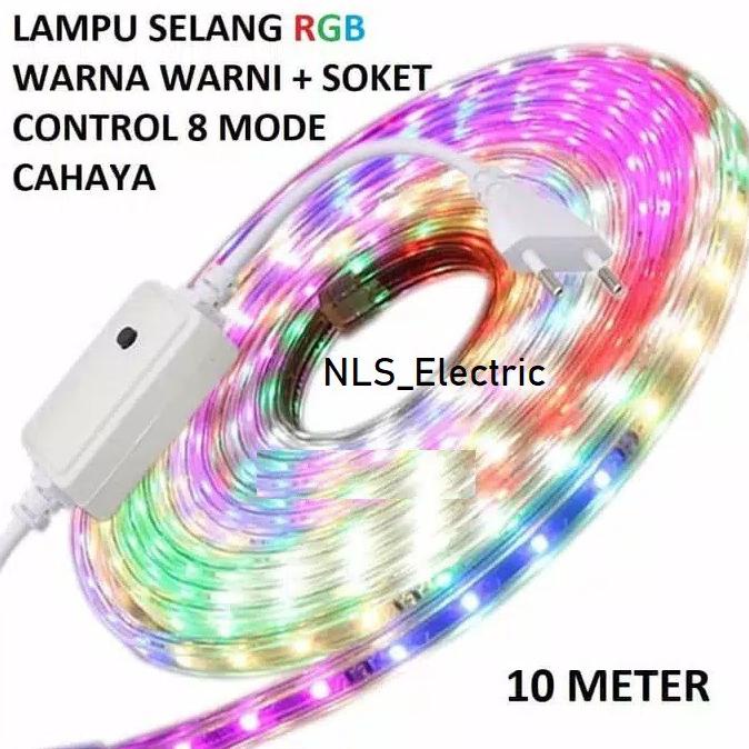 Lampu LED STRIP SELANG 3528 2835 220v 10 M METER 5050 OUTDOOR RGB