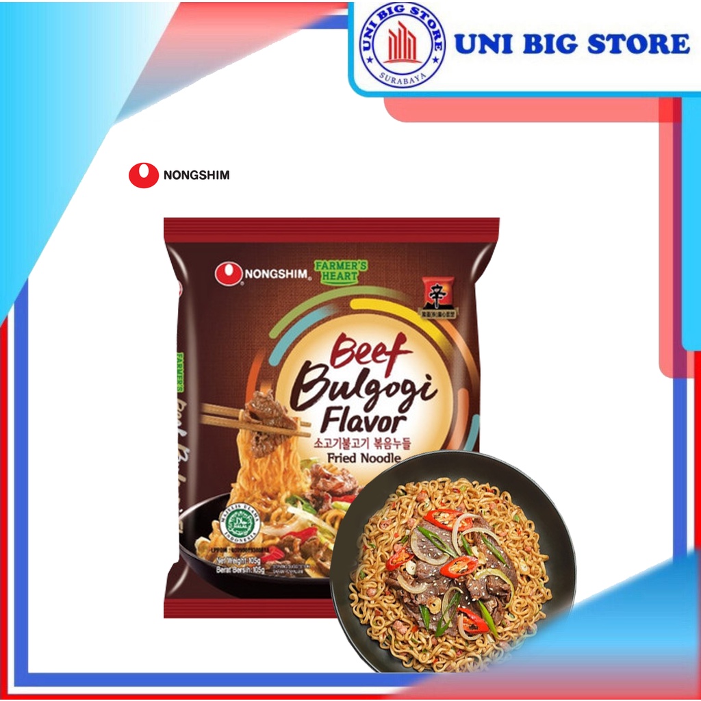 

Nong Shim Nongshim Beef Bulgogi Fried Noodle 105 gr Mie Korea