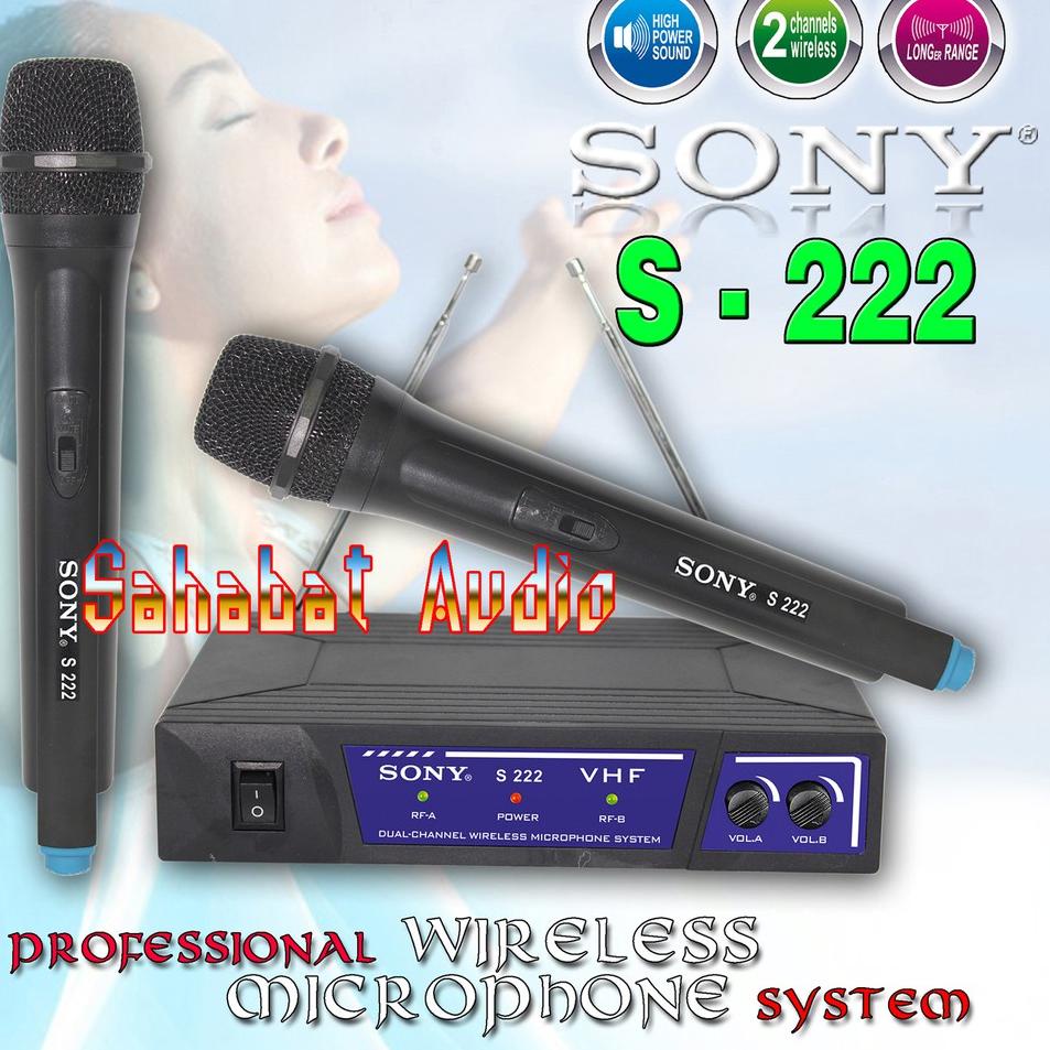 Stok Terbatas Mic Wireless SONY S 222 / Microphone Wireless S222 / Mic S-222 / Mic Murah S - 222 / M