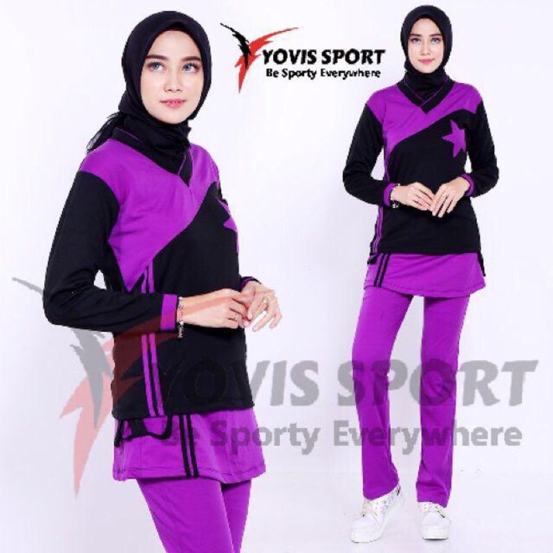Setelan Senam Wanita Bintang Jumbo Yovis Sport Original