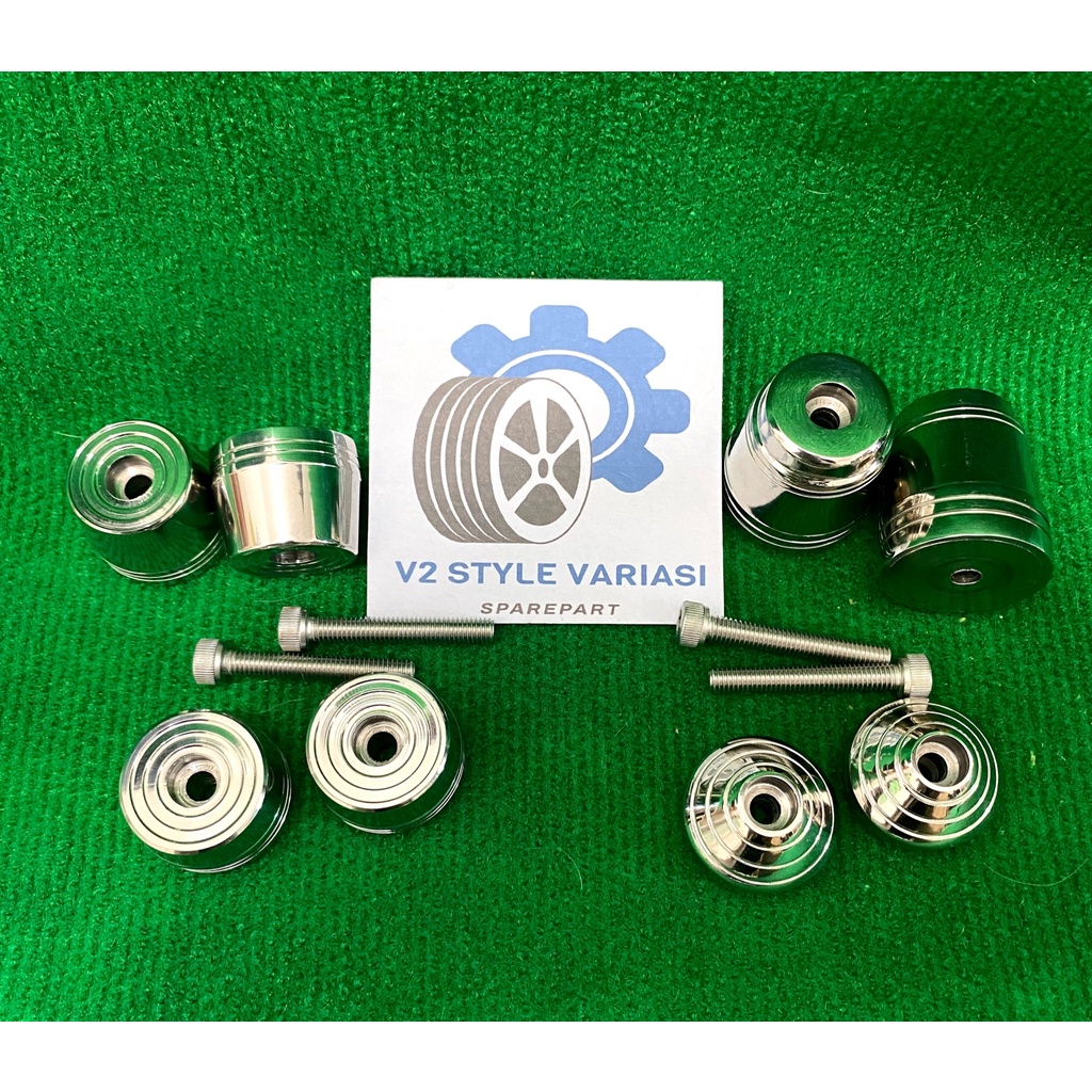JALU BANDUL STANG CROME FULL BESI 2PCS MODEL BESAR SUDAH PLUS BAUT PCX NMAX-PCX-MIO-BEAT-VARIO-VIXION-AEROX-FINO DLL SEPASANG UNIVERSAL