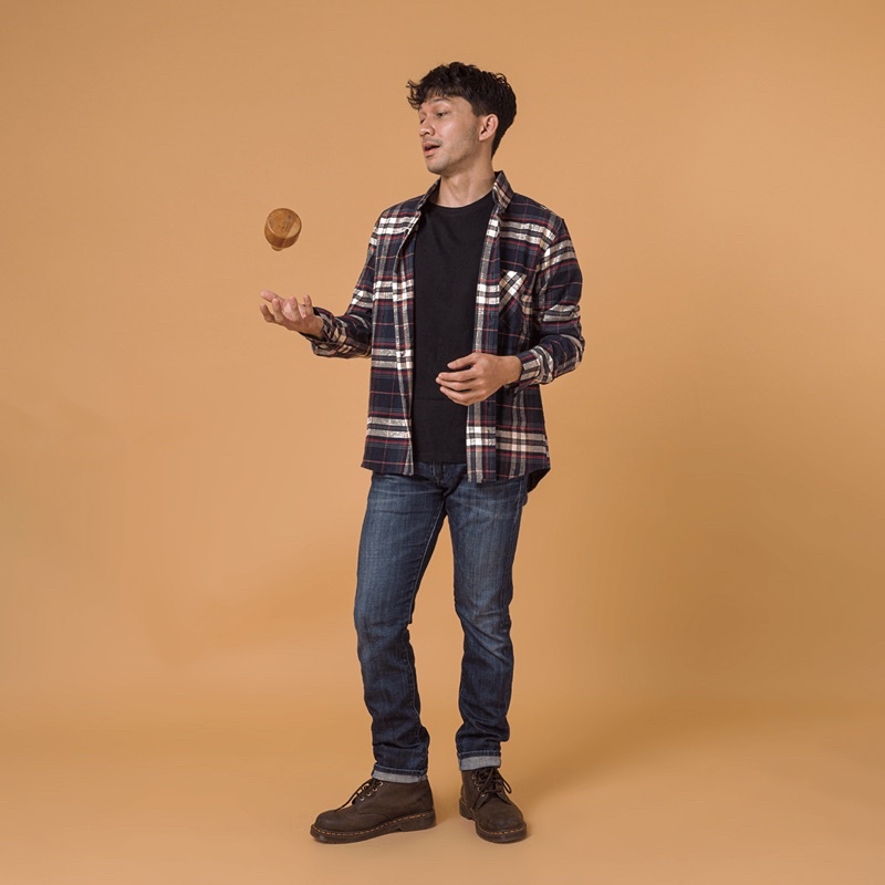 Kemeja Flanel Pria WOODCUTTER Dark Miguel Flannel Shirt Lengan Panjang