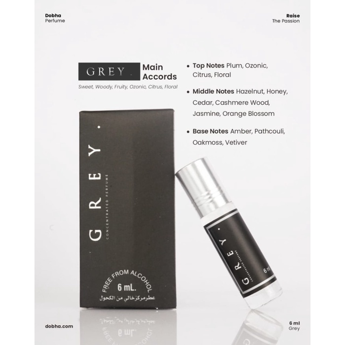 Parfum Minyak Wangi Dobha Aroma Grey 6ml Original Non Alkohol