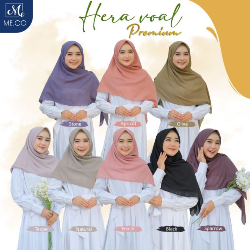 Hijab Segi Empat | Jilbab Jumbo | Material Jasmine Voile Hera Voal