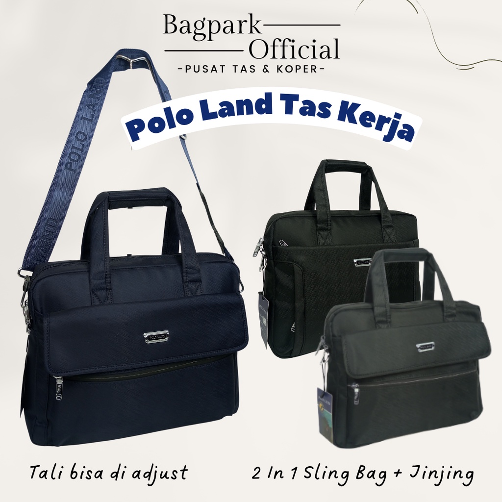 Tas Kerja Tas Laptop Polo Classic Tas Kerja Polo Land Tas Kantor Motif Simple 2 in 1 MultiFungsi USB Sport