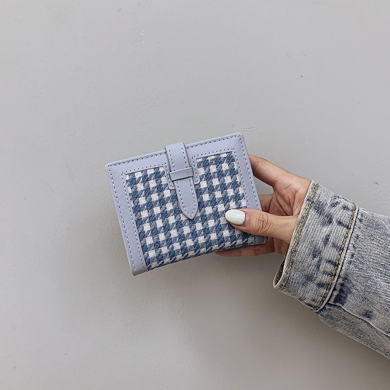 DZIRA DOMPET Lipat Motif HOUNDSTOOTH Kotak Kotak Cute Korean Style By Chikoisme NR