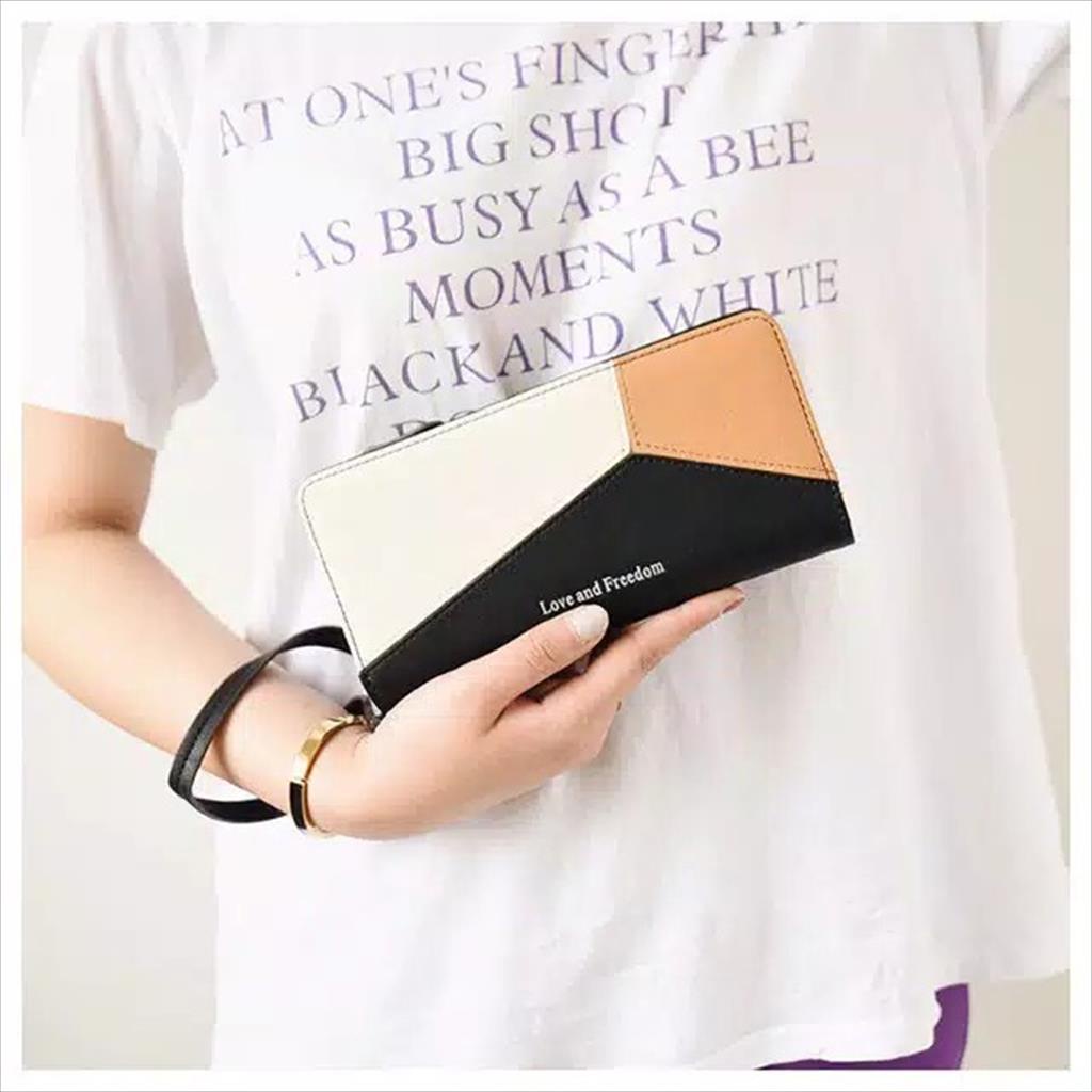 YA 072 - Wallet / Dompet Wanita Lipat Panjang fashion korea 3 Strap