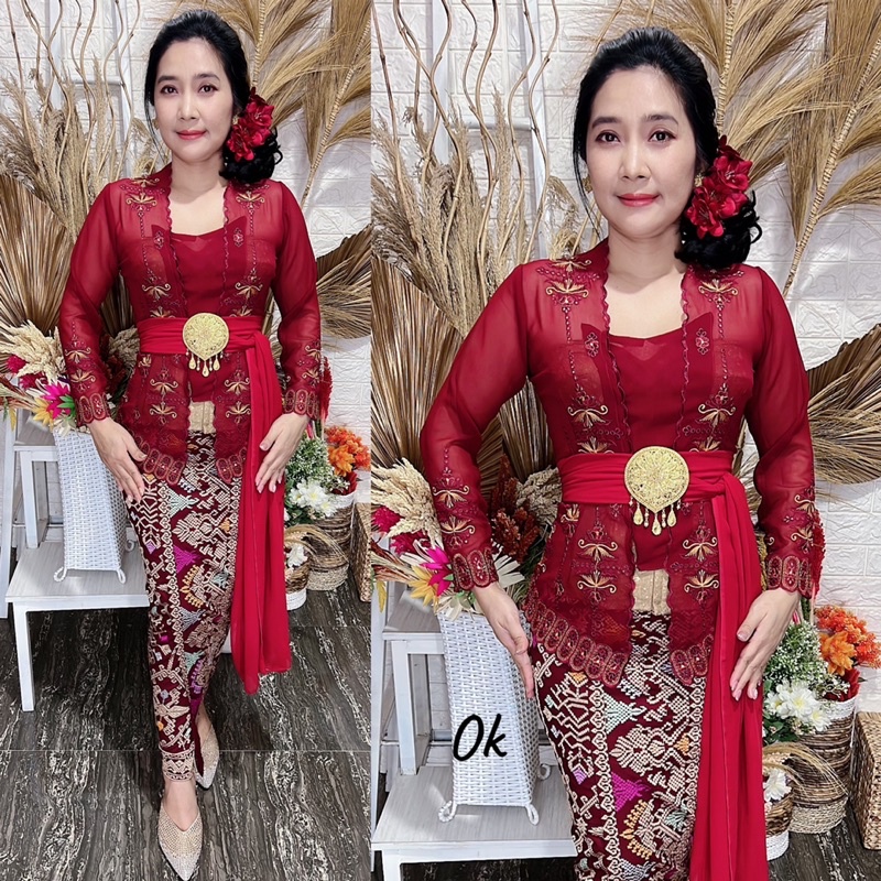 kebaya bordir motif anggrek