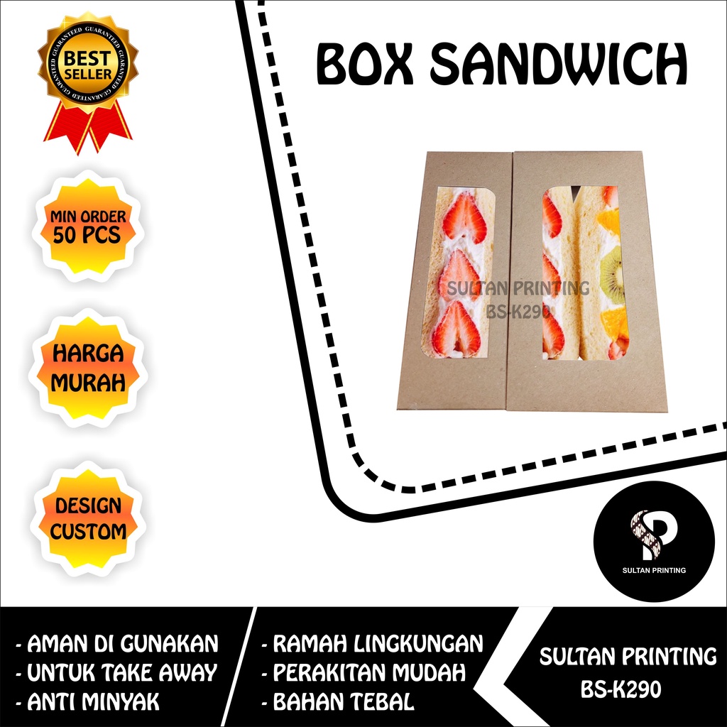 BOX SANDWICH ISI 3 / SANDWICH SEGITIGA / SANDWICH BOX FRUIT / BOX SANDWICH LAMINASI WINDOW