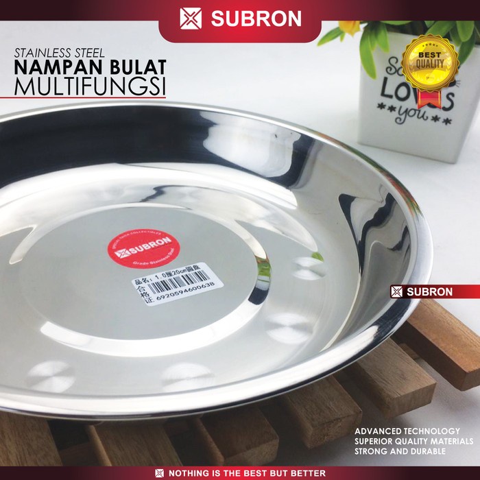 Nampan Bulat Baki Stainless Multifungsi 20cm 22cm 24cm 26cm - SUBRON