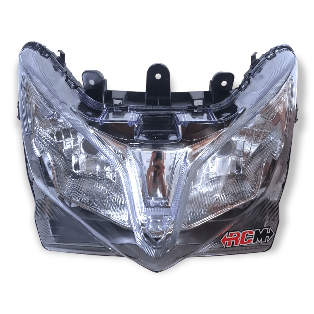 HEADLIGHT HEADLAMP HEAD LAMP MICA MIKA KACA LENS LENSA REFLECTOR REFLEKTOR DEPAN UTAMA ONLY TANPA BOHLAM DAN SOCKET HONDA VARIO TECHNO TEKNO 125 PGM FI F1 2012 2013 2014 KZR LOKAL JAMINAN KUALITAS