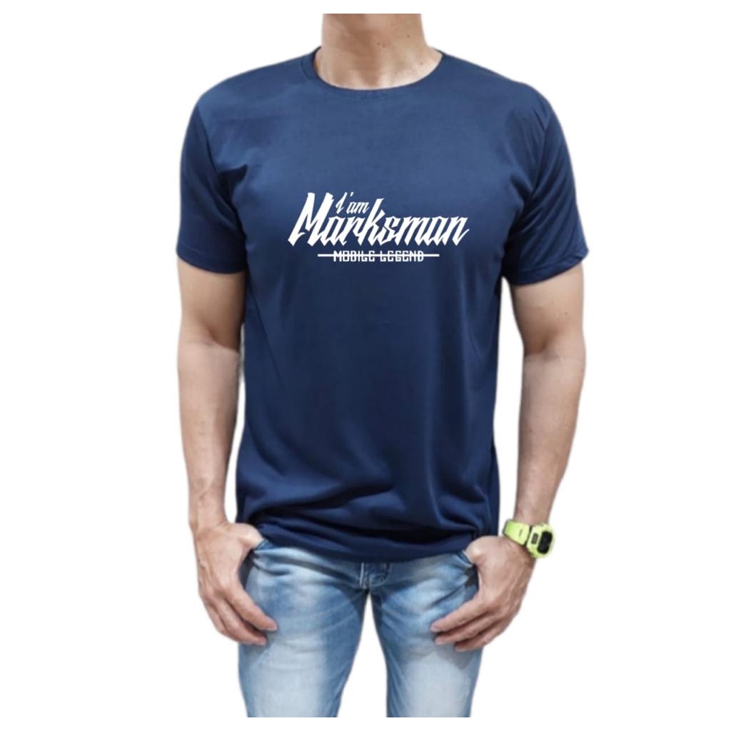 KAOS BAHAN KATUN KUALITAS PREMIUM MODEL I AM MARKSMAN MOBILE LEGEND NYAMAN DIPAKAI