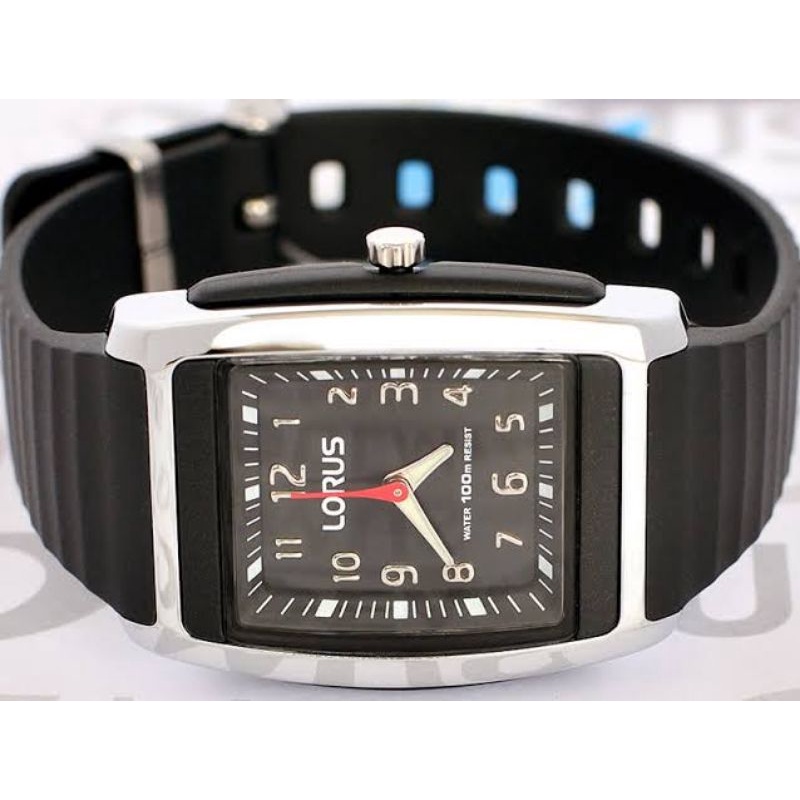 Lorus Ladies Analogue Watch 100M Water Resistant Black Sports Strap RRX83CX9