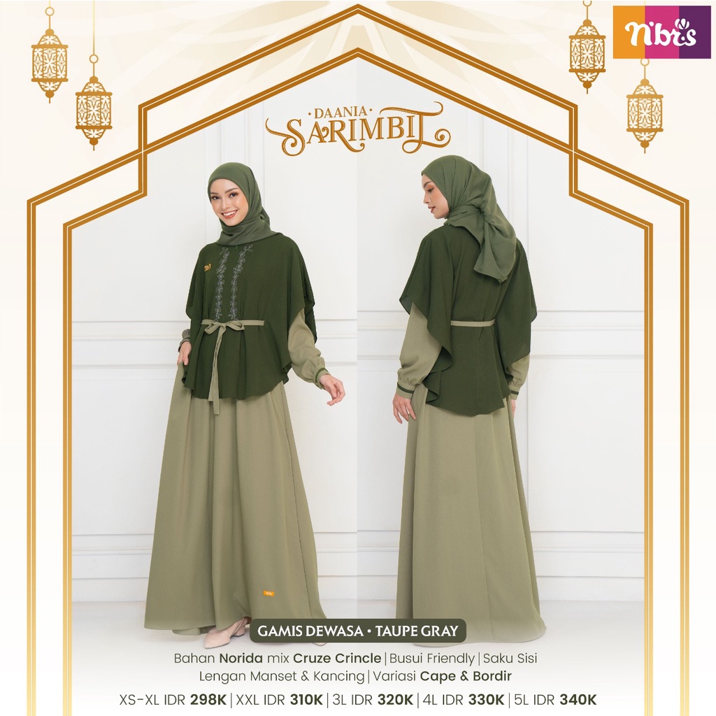 (BISA COD) Couple Sarimbit 2023 Nibras DAANIA TAUPE GREY gamis koko keluarga Modern by nibras