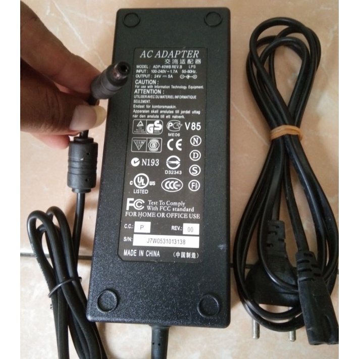 Adaptor DC 24V 5A input AC 100-240V Kualitas Bagus