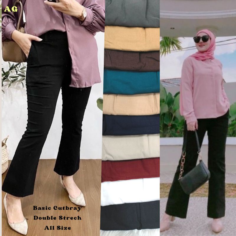 Basic Cutbray Wanita/Celana Cutbray wanita/Celana Cutbray Katun/Jubray/cutbray