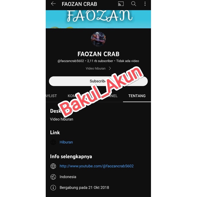 akun youtube belum monet monetisasi channel kosong chanel youtube tanpa video akun lawas tua subsrib