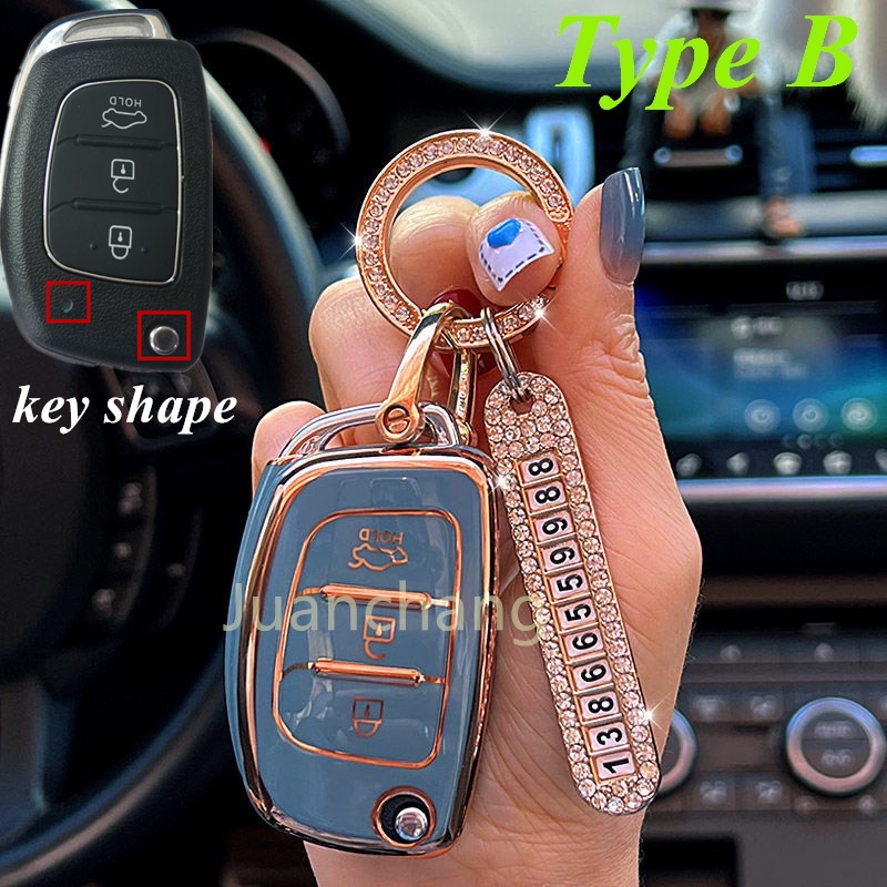 Casing Kunci Mobil Bahan TPU Untuk Hyundai Tucson Sonata Fe Creta ix25 ix35 ix45 i10 i20 i30 i40