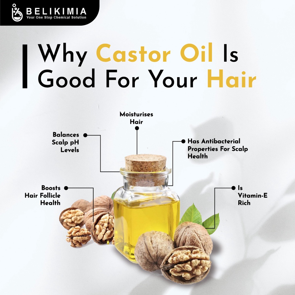 Castor Oil / Minyak Jarak Murni / Penumbuh Rambut Alis Bulu Mata - 500 ml