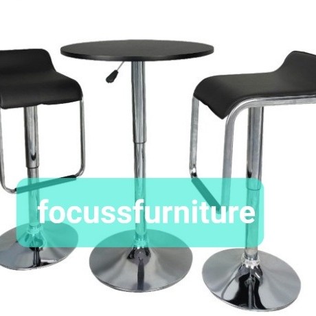 ] meja bar bulat+2kursi bar hidrolik/meja cafe/meja bar/kursi bar/cafe