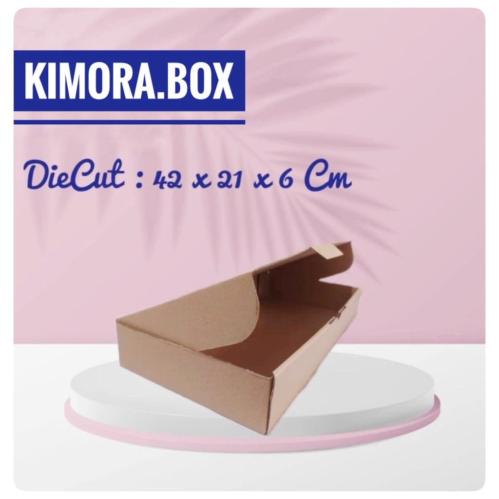 

kardus karton box uk. 42x21x6 cm...Model die cut atau pizza