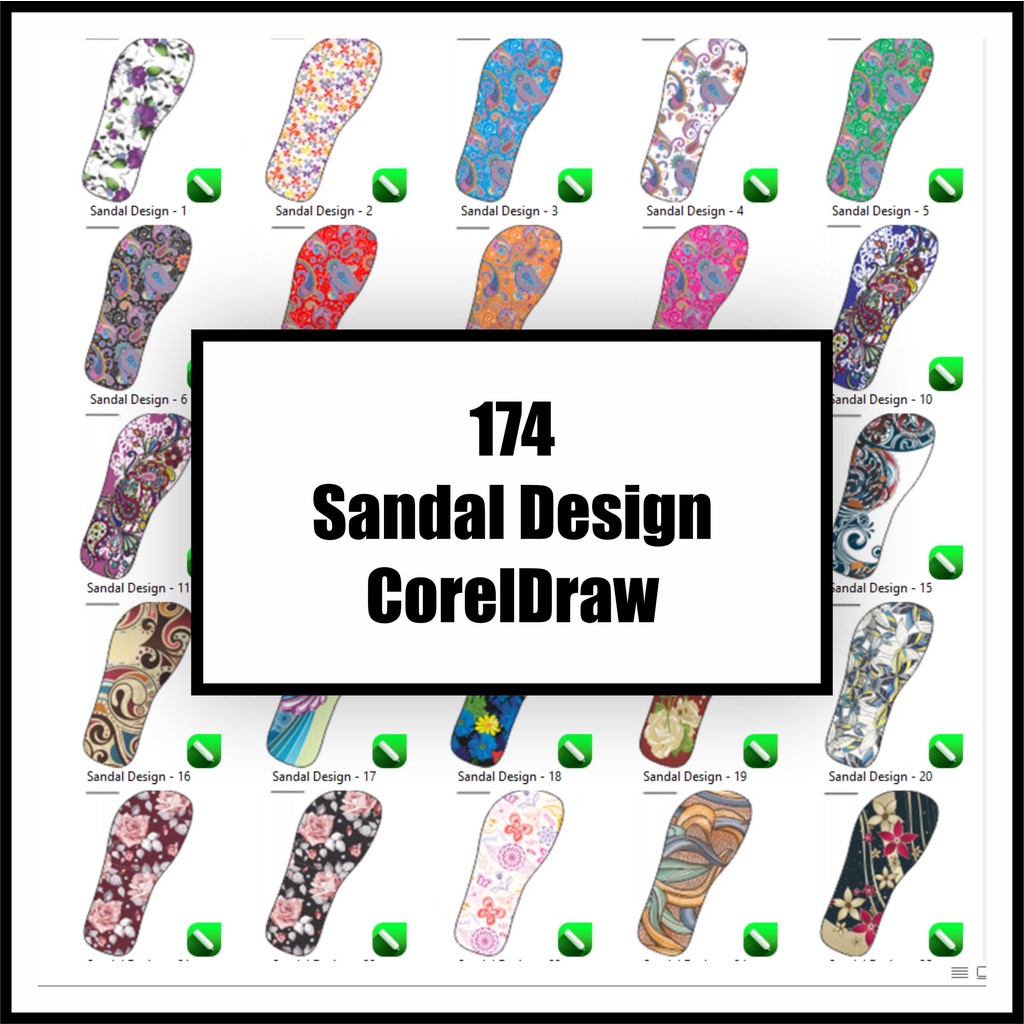 174 Sandal Design 14 LAYOUTS CorelDraw