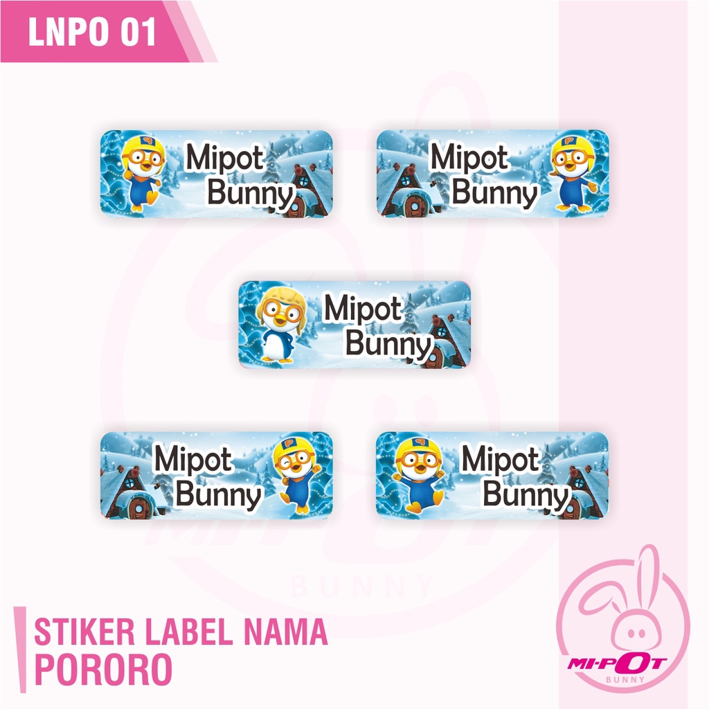 

STIKER LABEL NAMA - PORORO 01